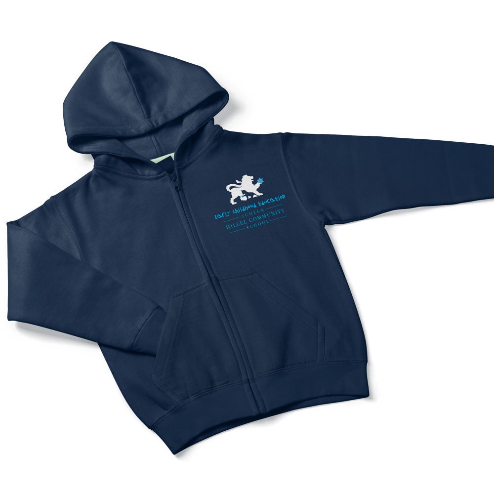 Navy zip through school hoodie 2025